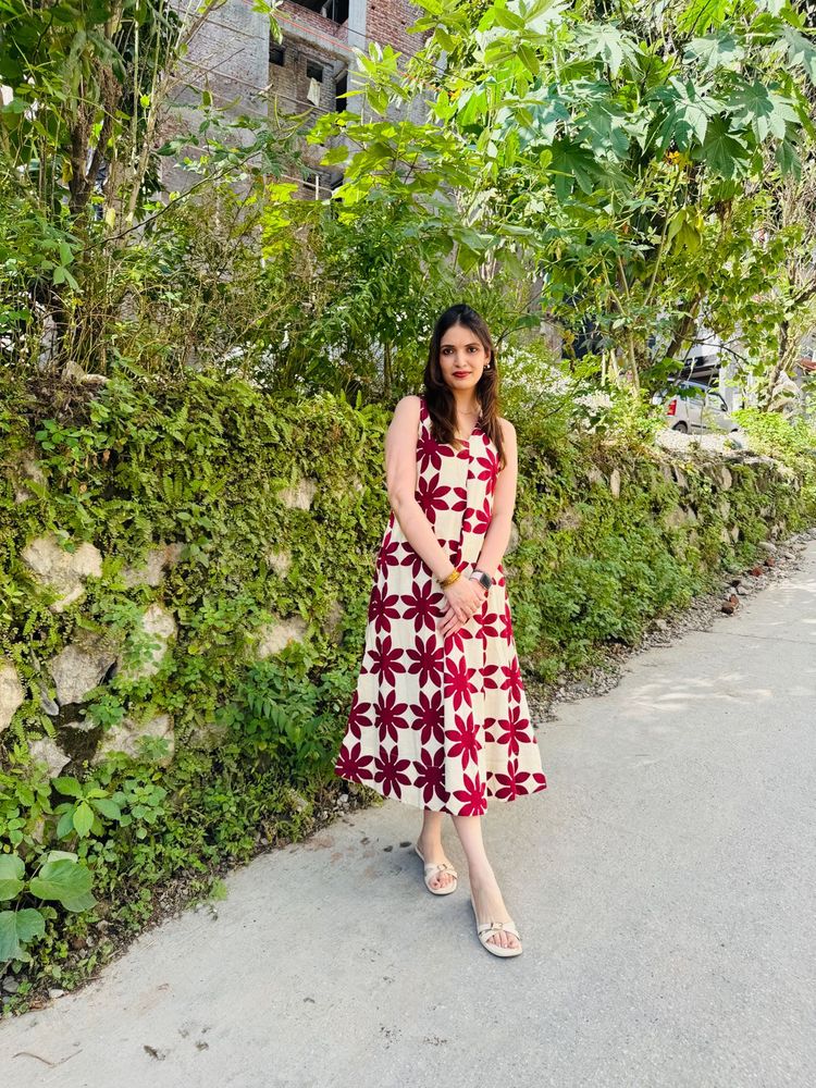 Chic Floral Print Midi Dress