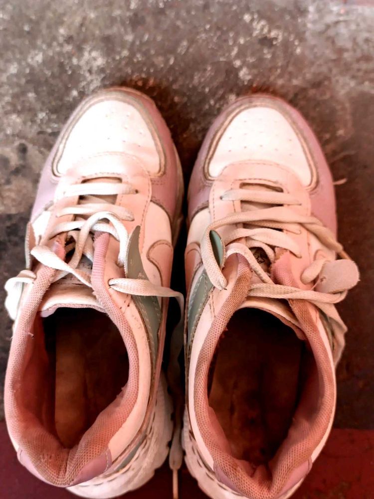 Pink &amp; White Sneakers