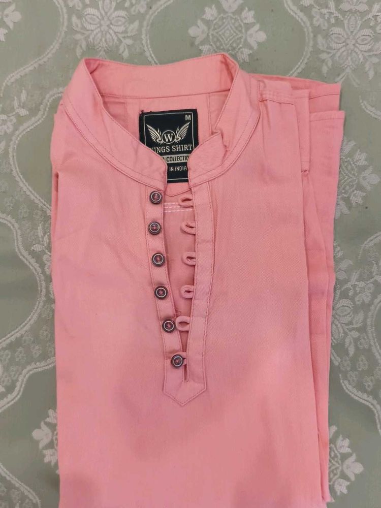 Men's Peach Kurta Shirt