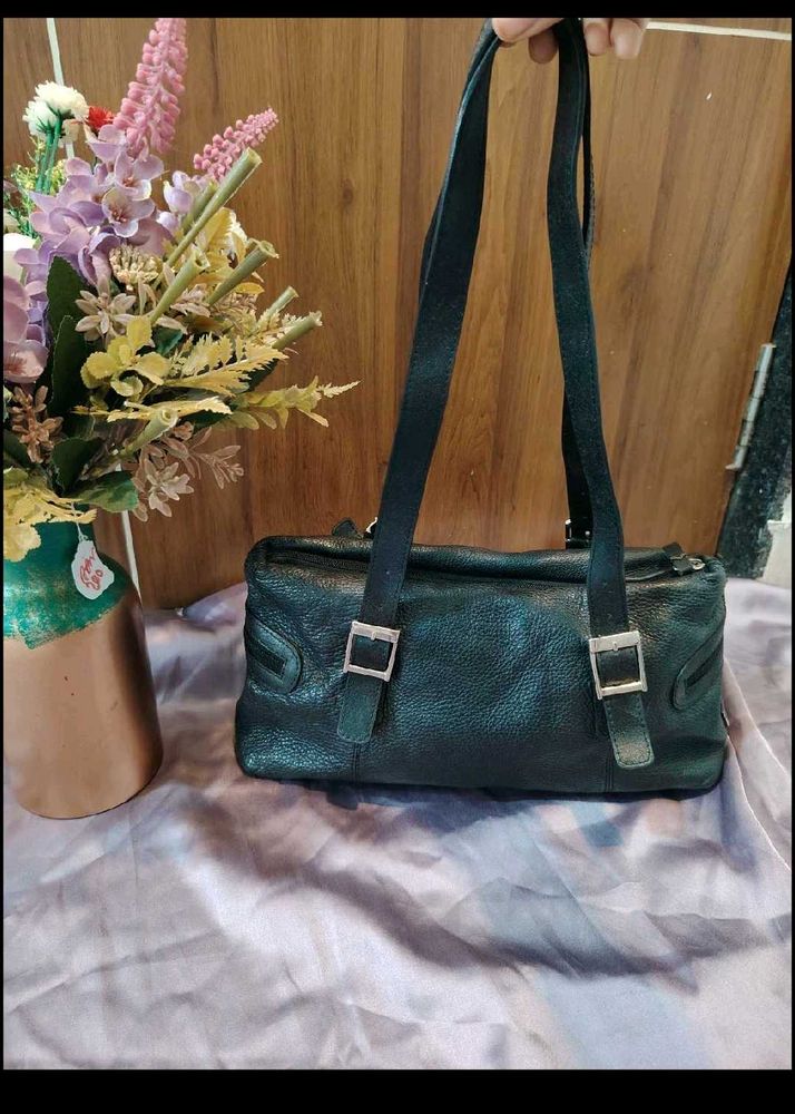 Black Leather Shoulder Bag