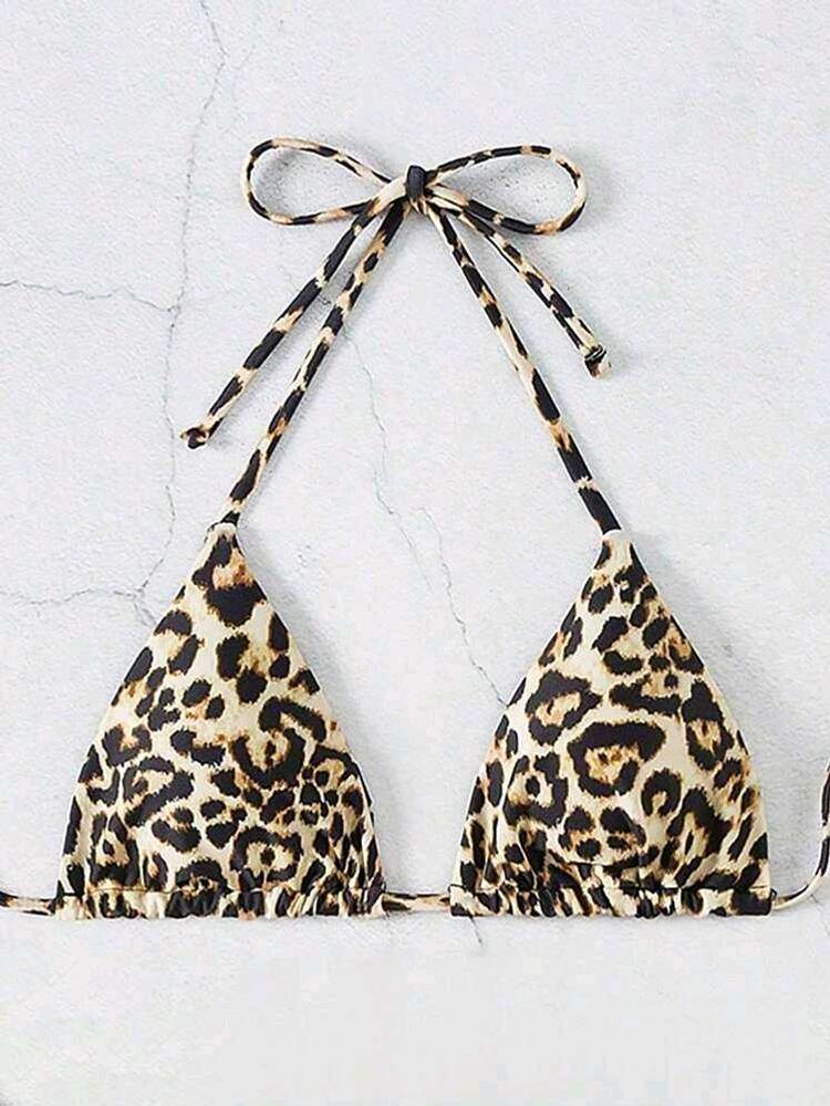 Leopard Print Bikini Top