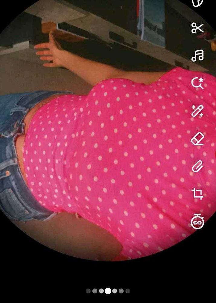 Vibrant Pink Shein Polka Dot Top