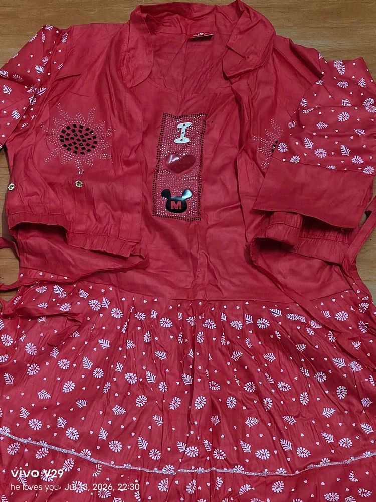 pink Kurta Set with Embellishments