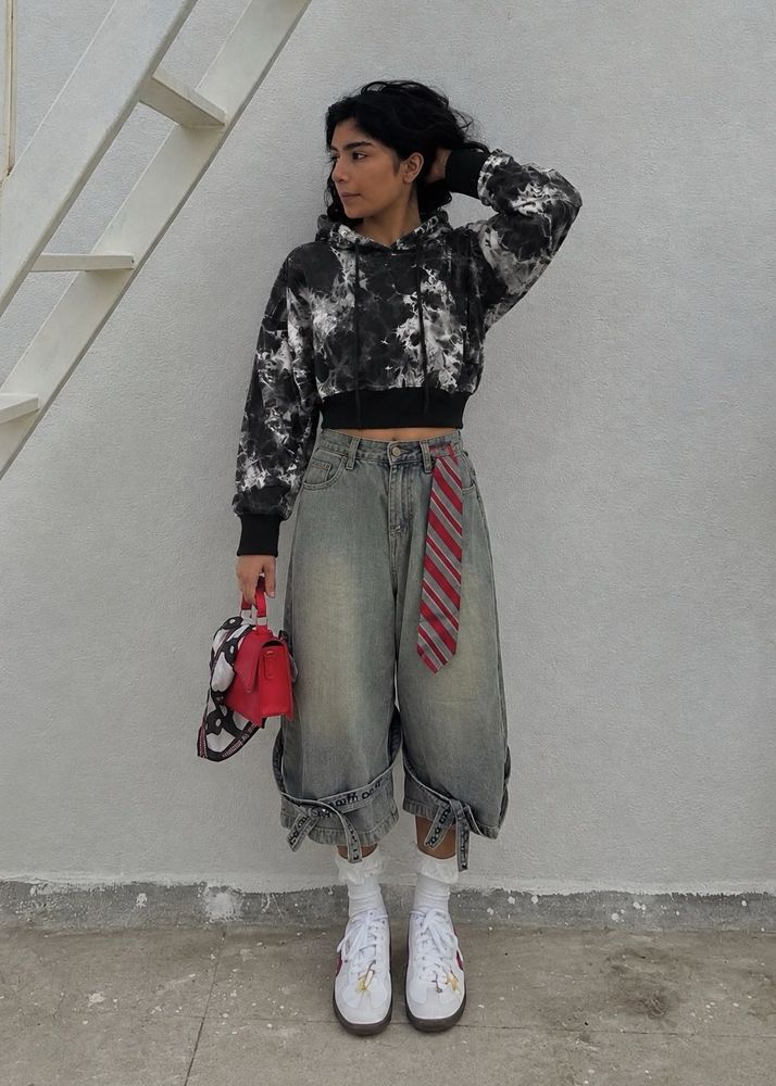 Tie-Dye Crop Hoodie