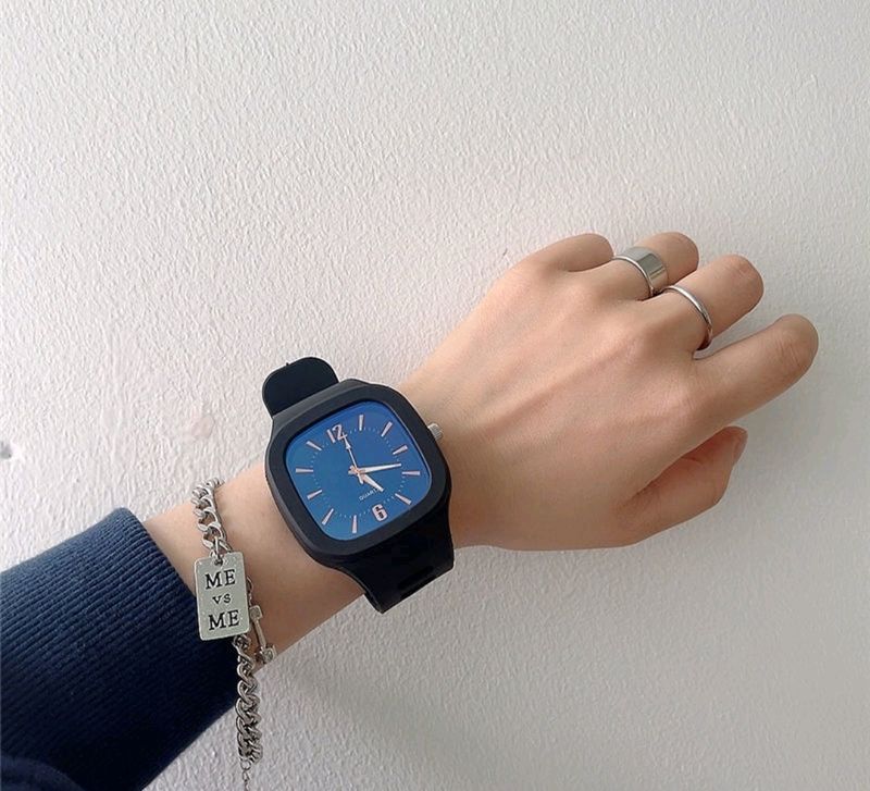 Stylish Square Dial Smooth Silicon Straps Casual Watch Stylish Analog Watch for Boys Men's