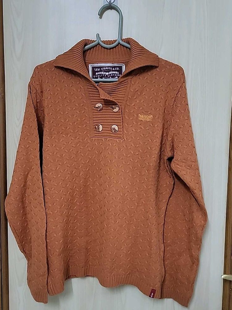 Levi Strauss Orange Knit Sweater never used