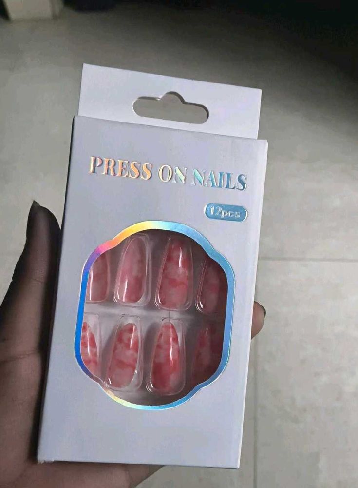 Marble Press On Nails