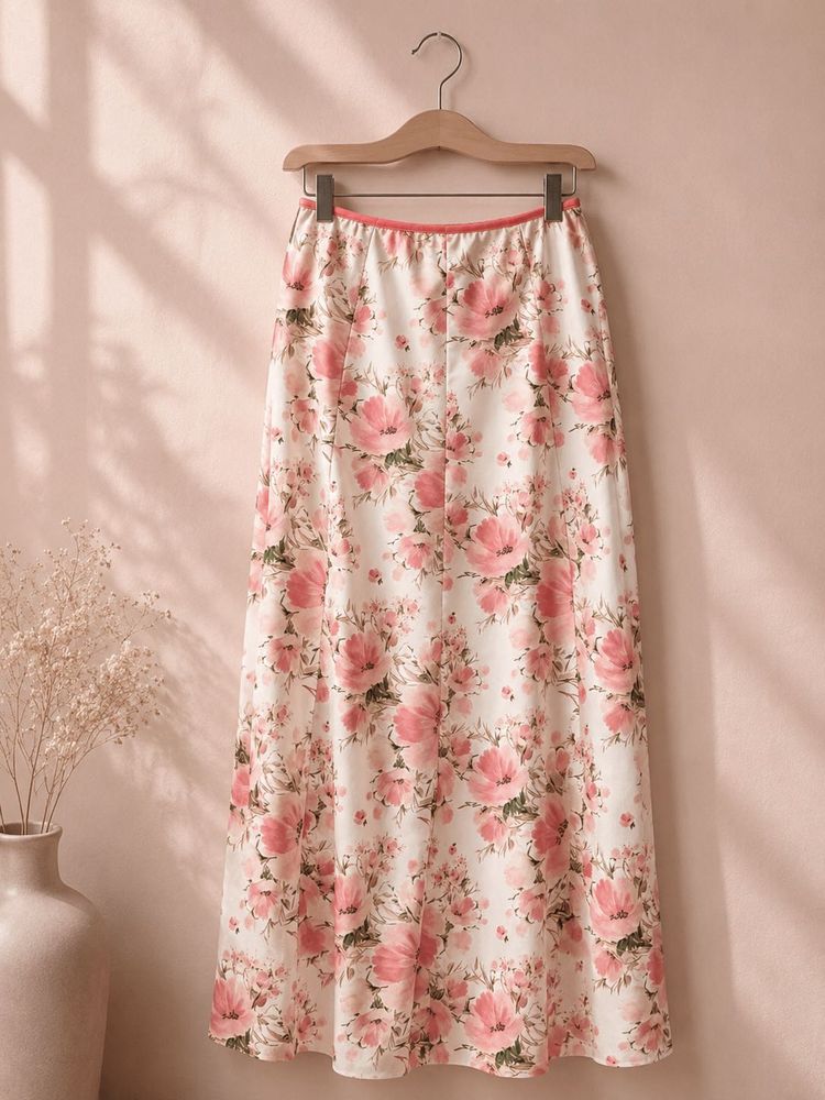Floral A-line Maxi Skirt