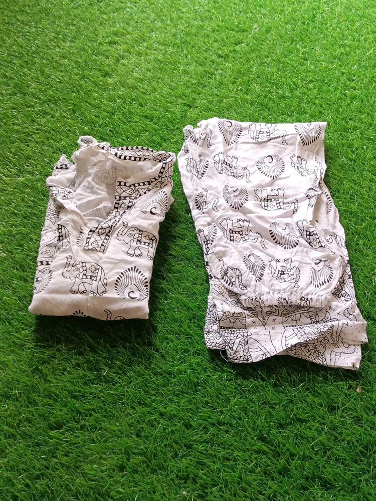 Elephant Print Pajama Set