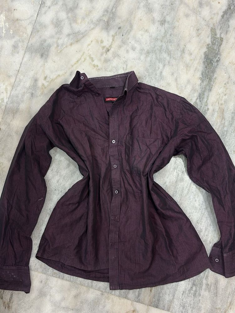 y2k grungecore Purple Button-Up Shirt