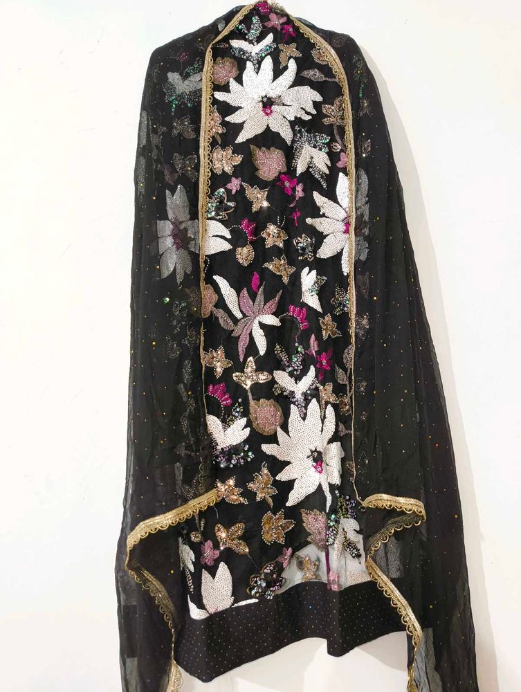 Embellished Black dress material
