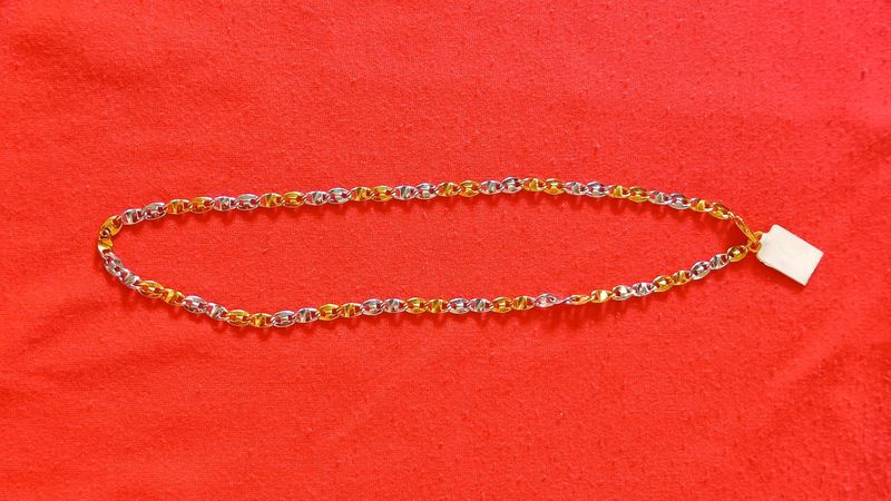 Gold Plated Chain for Men, Women &amp; Girls (HALF-GOLD-SILVER-03)