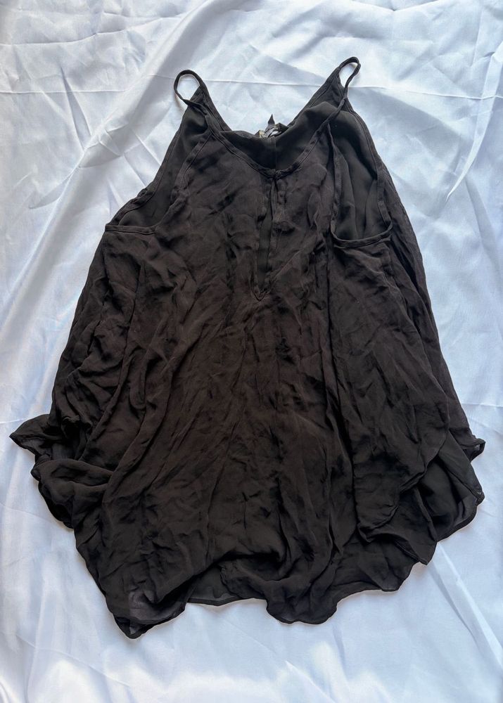 inported Flowy black Spaghetti Strap Top