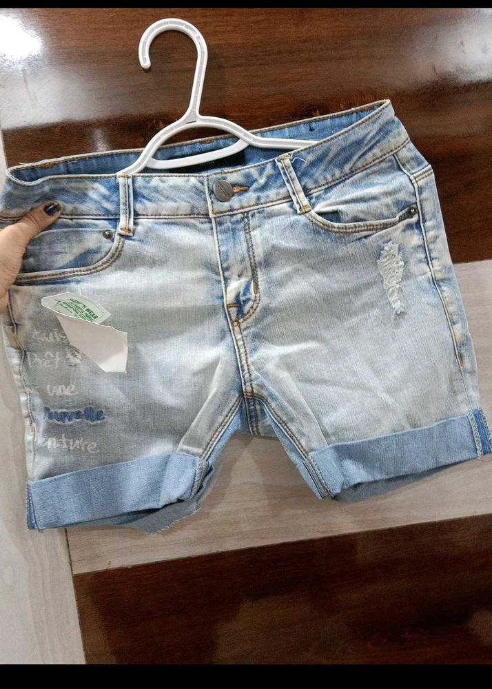 Light Wash Denim Shorts