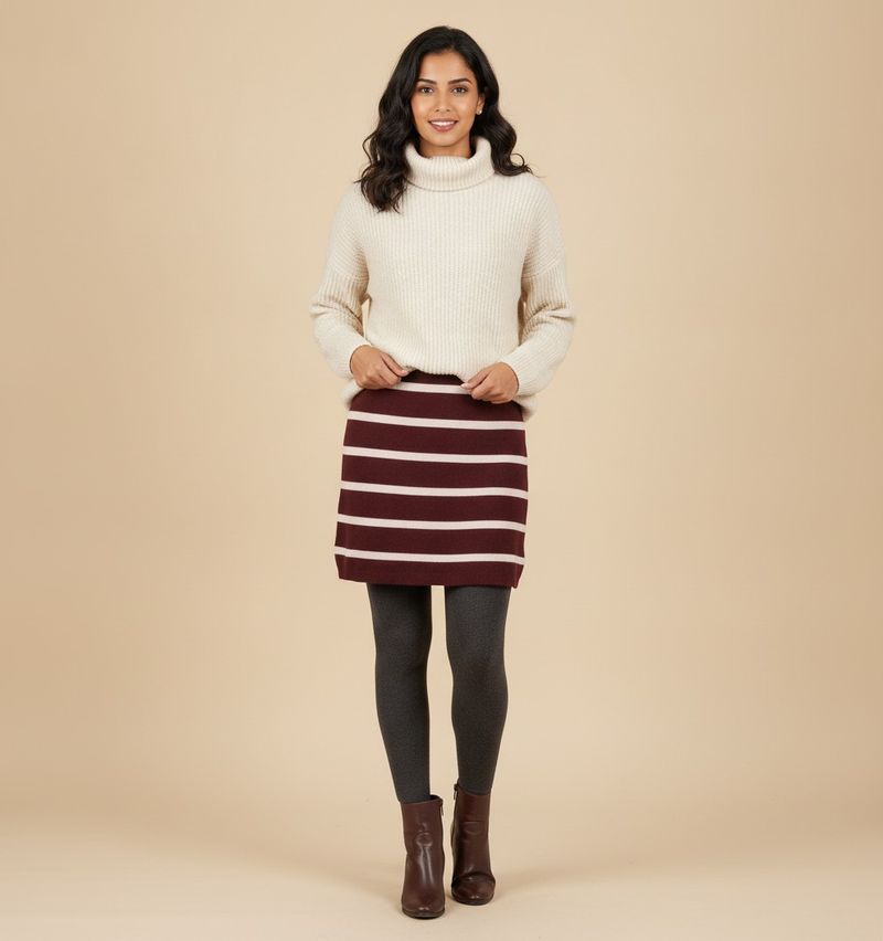 Striped winter skirt