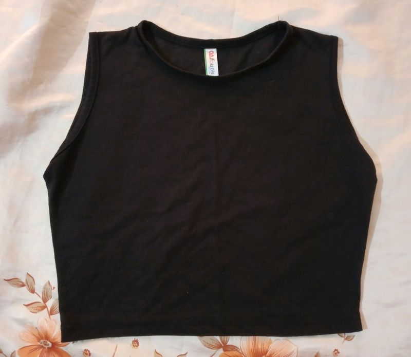 Women Black  Crop Top