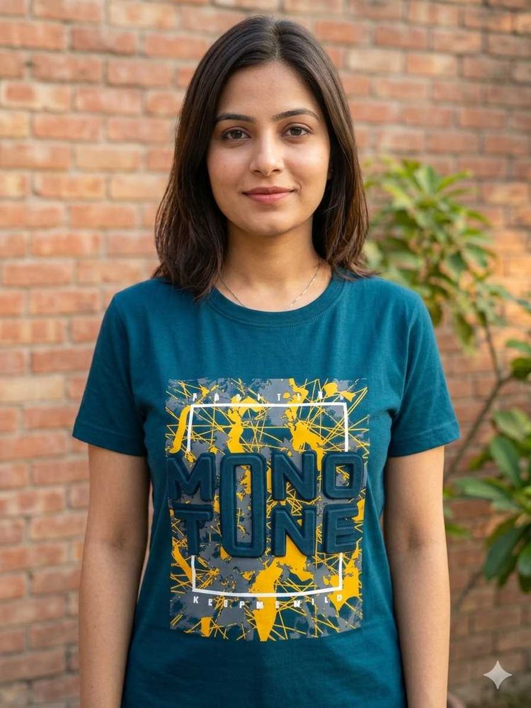 Teal Graphic Print T-Shirt
