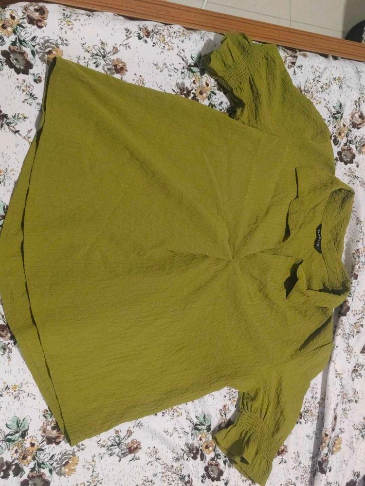 Olive Green Textured Top