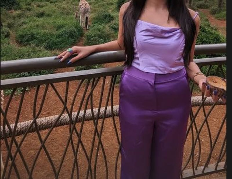 h&amp;m purple crop top