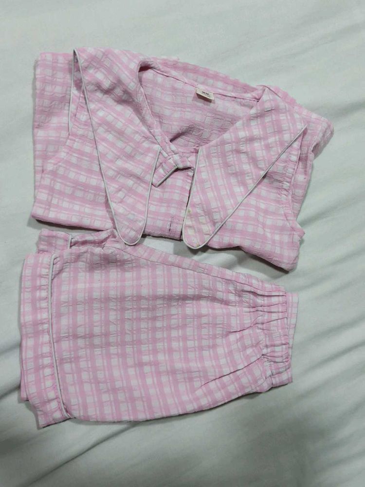 Pink Plaid shorts dress