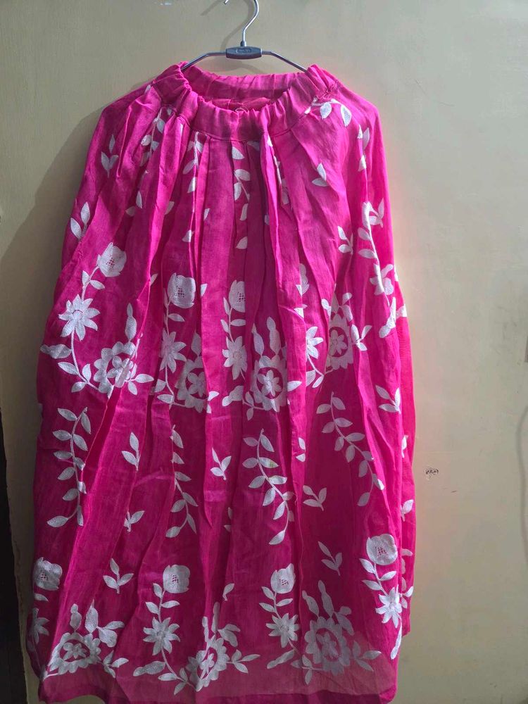 Pink Embroidered Ethnic Skirt🎀