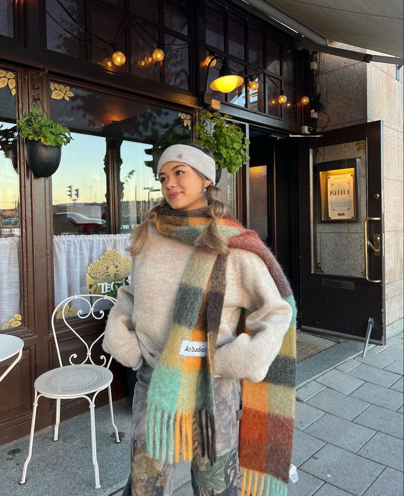 Acne Studios Mohair Checked Scarf