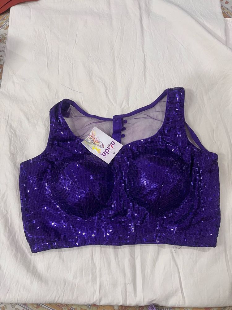 Sparkling Purple Sequin Blouse