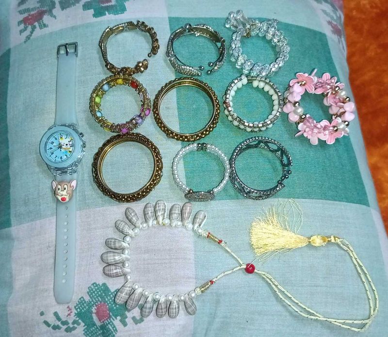 Assorted Bracelets and Watch