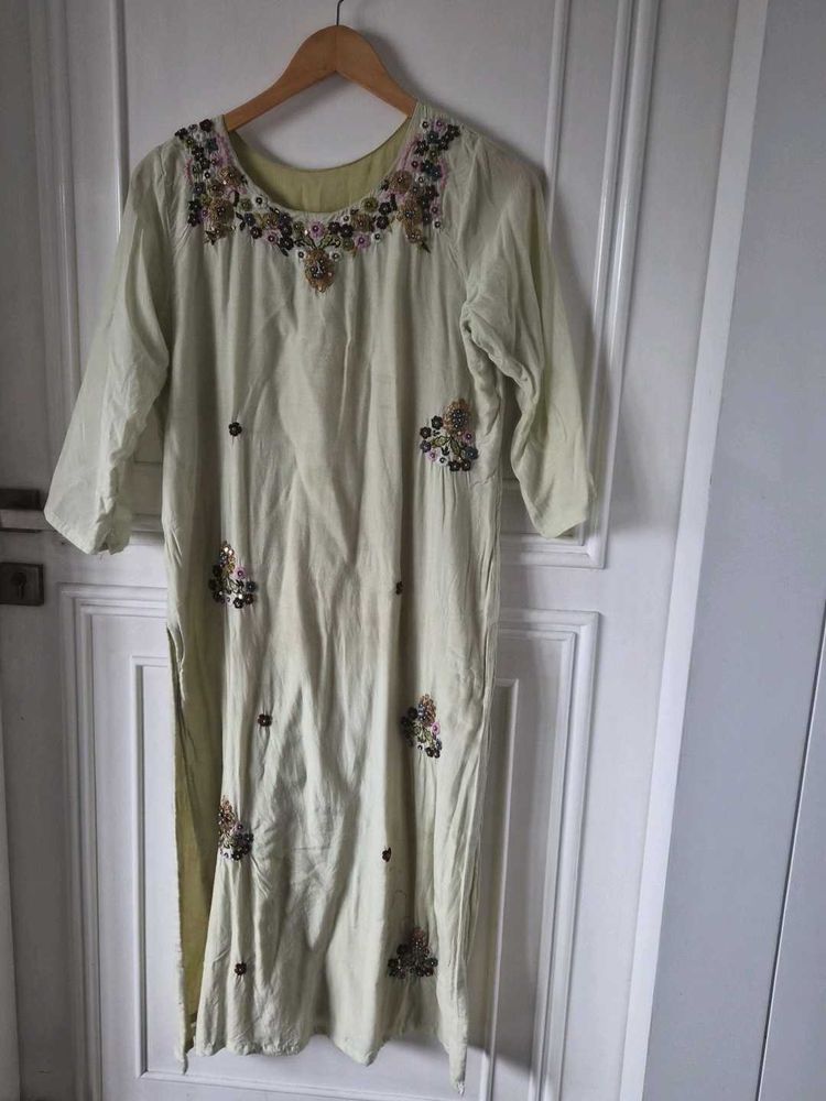 Light green Embroidered Kurta