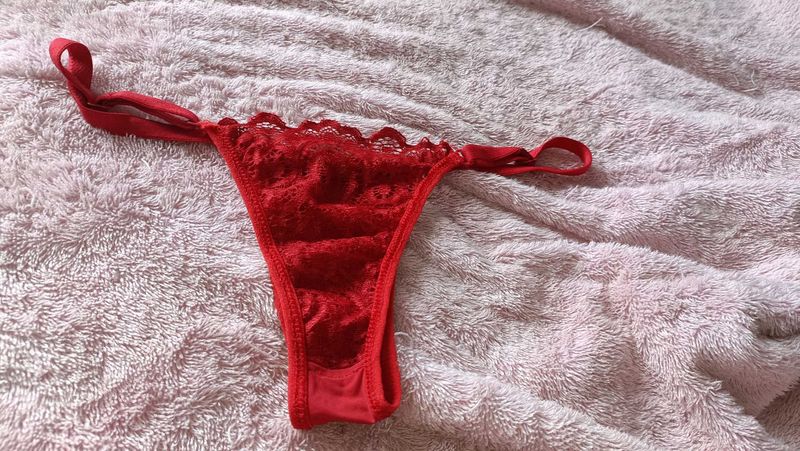 Red Lace Thong Panty