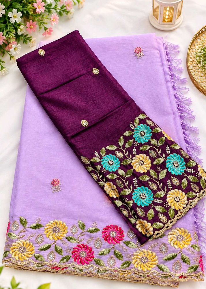 Embroidered Silk Saree