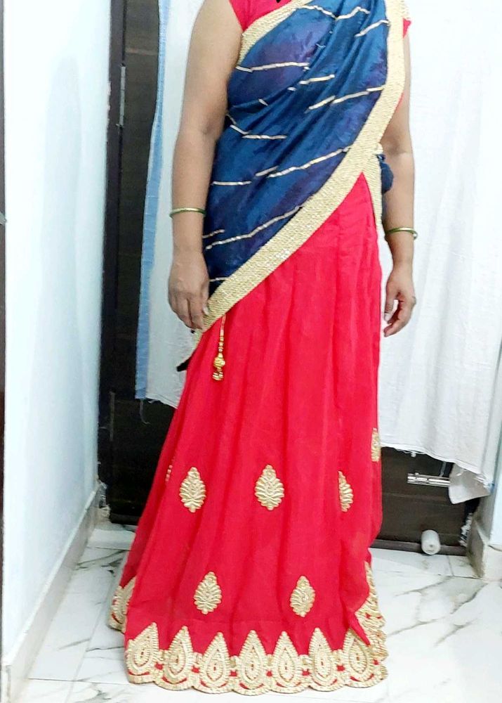 Red Embroidered Lehenga Choli