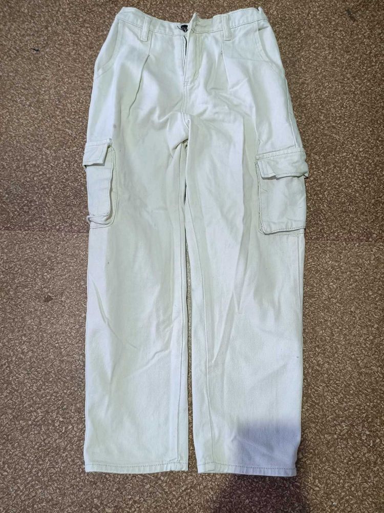 Cream Cargo Pants