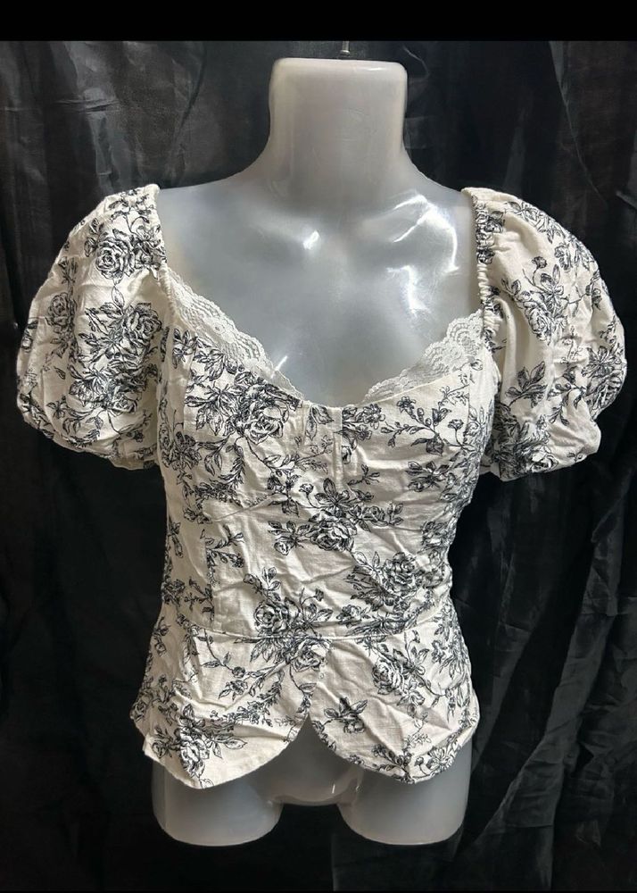 Chic Floral Puff Sleeve Top