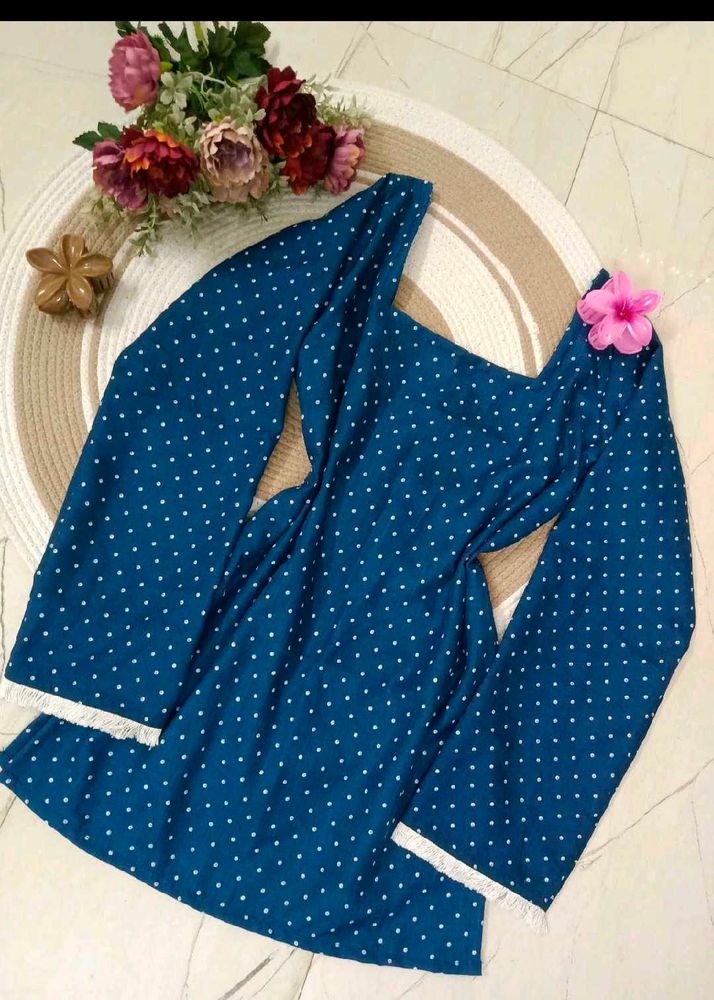 Blue Polka Dot Kurta