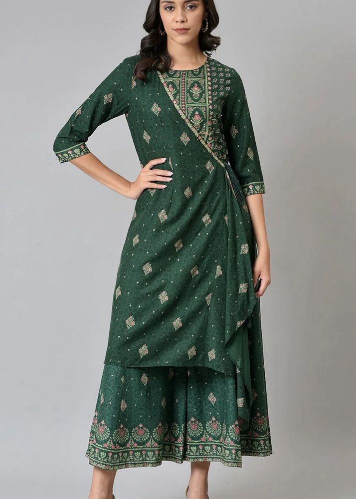 Elegant Green Printed Kurta Set