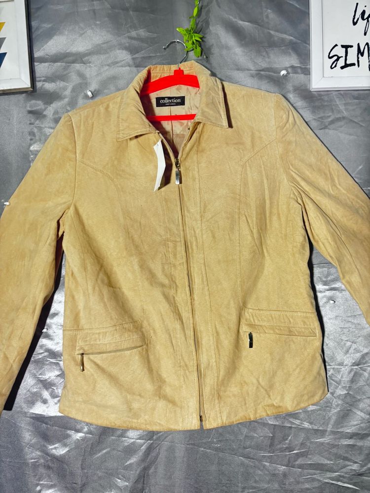 Classic Beige Suede Jacket
