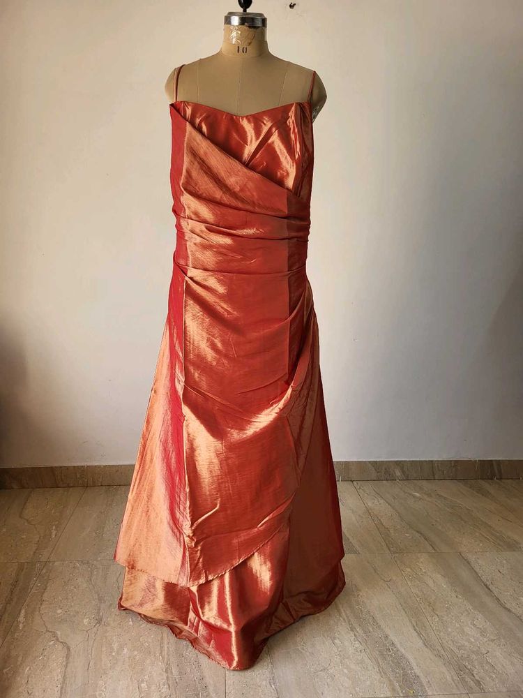 Stunning Orange Strapless Gown