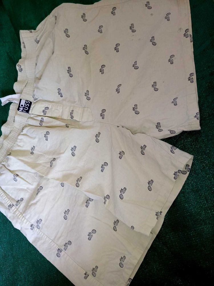 Retro Motorcycle Print Shorts