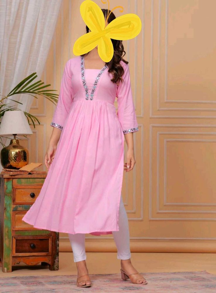 Elegant Embroidery Kurta eith mirror