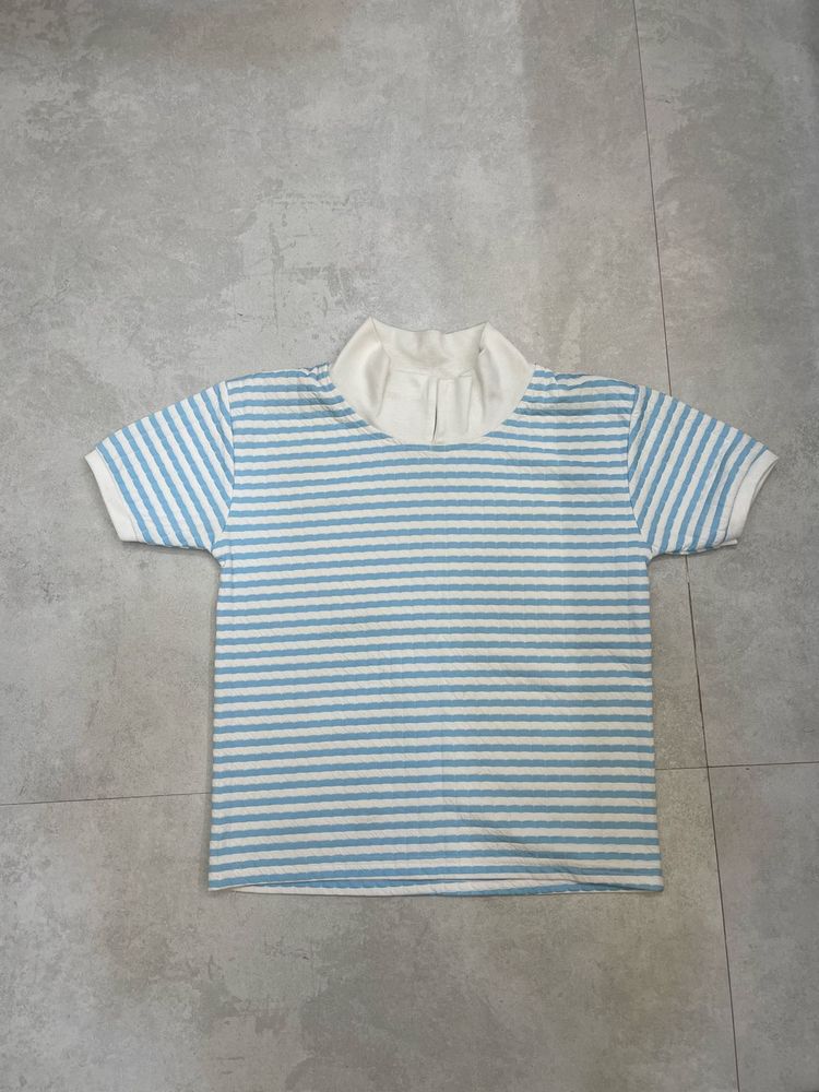 Striped Mock Neck Top