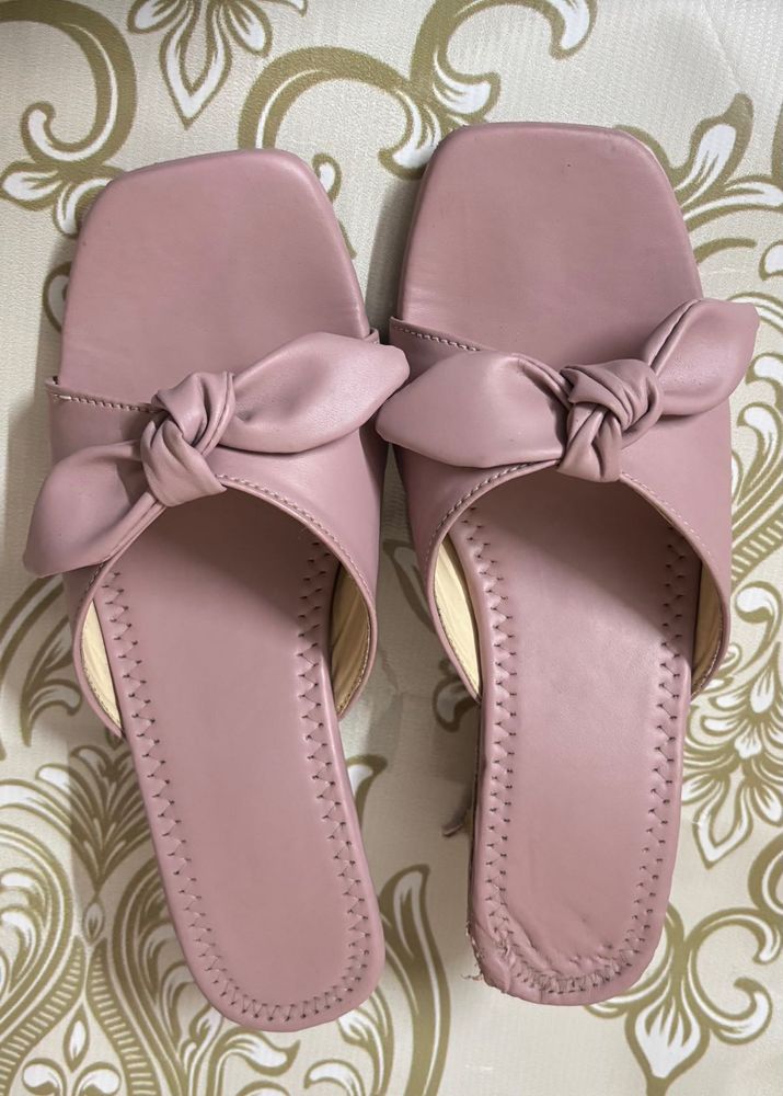 Cute Pink Bow Slide Sandals