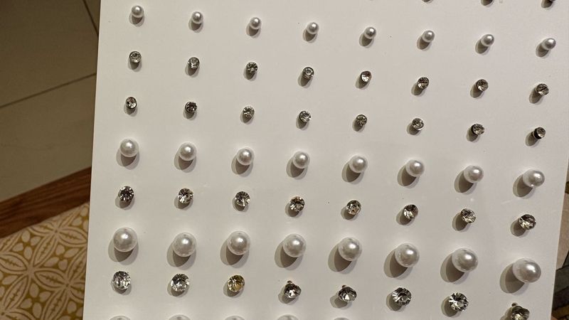 Pearl &amp; Crystal Stud Earring Set