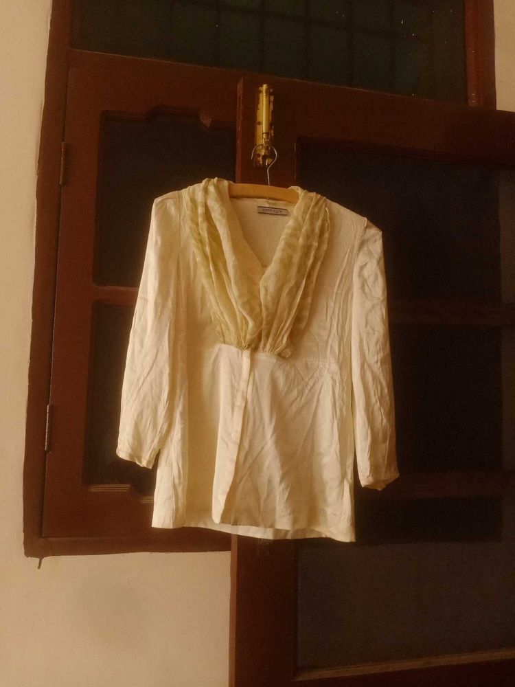 Chic Cream V-Neck Tunic