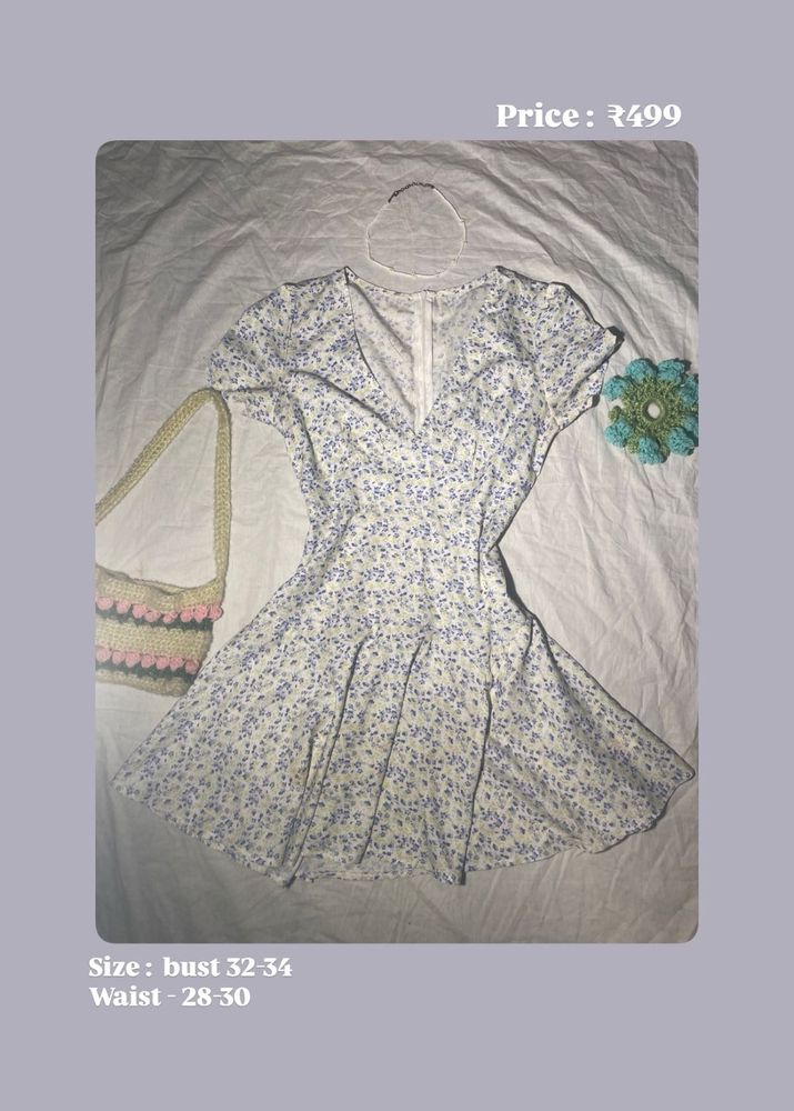 Floral Print V-Neck Mini Dress