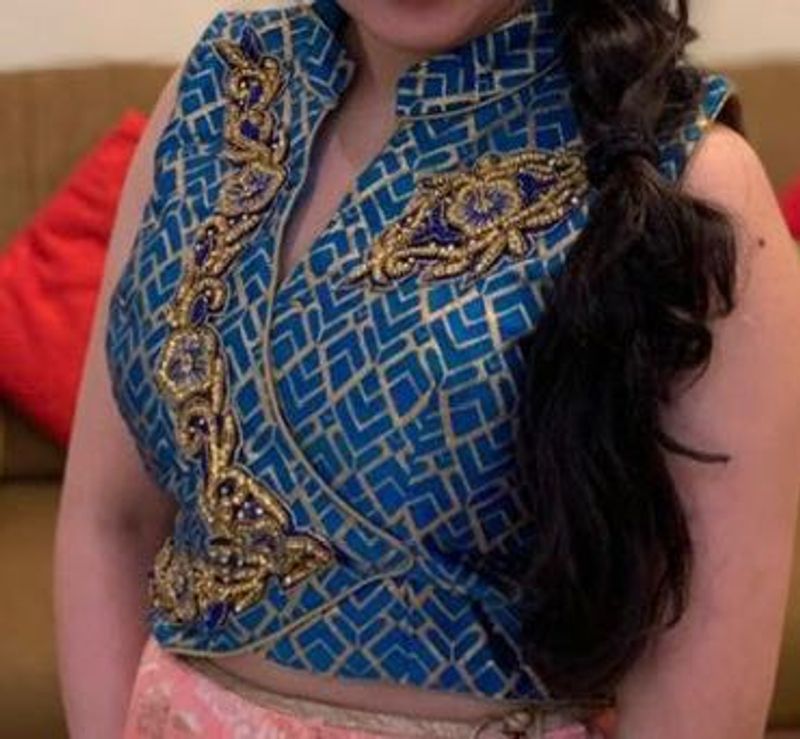 Stunning Blue Embroidered Blouse