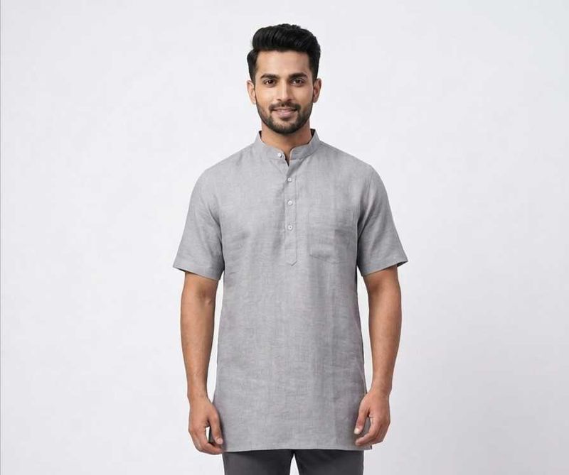 Men's Grey Kurta