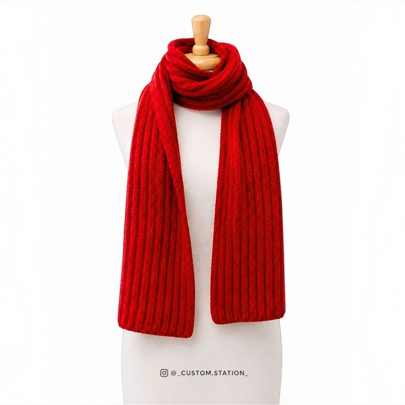 Red Crochet Scarf for Man and Women