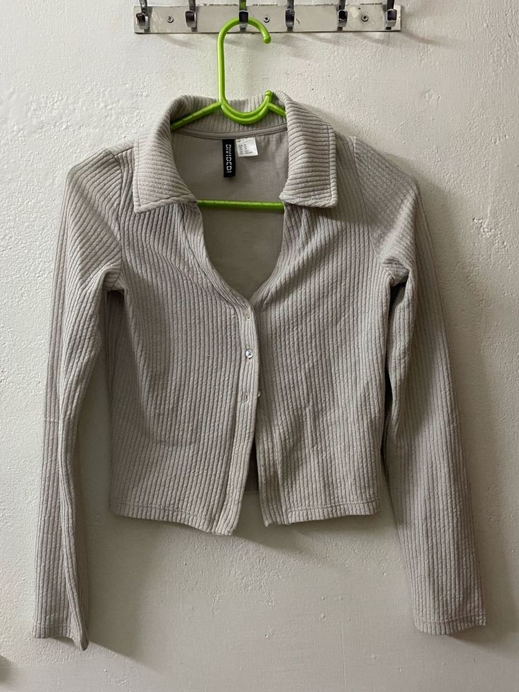 H&amp;M Ribbed Button-Up Cardigan