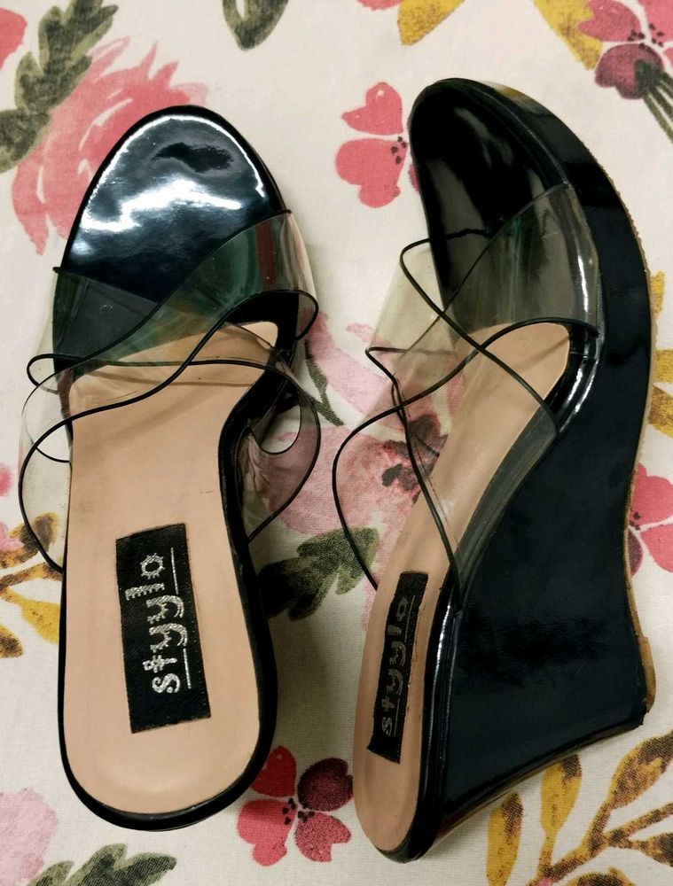 Black Wedge heels